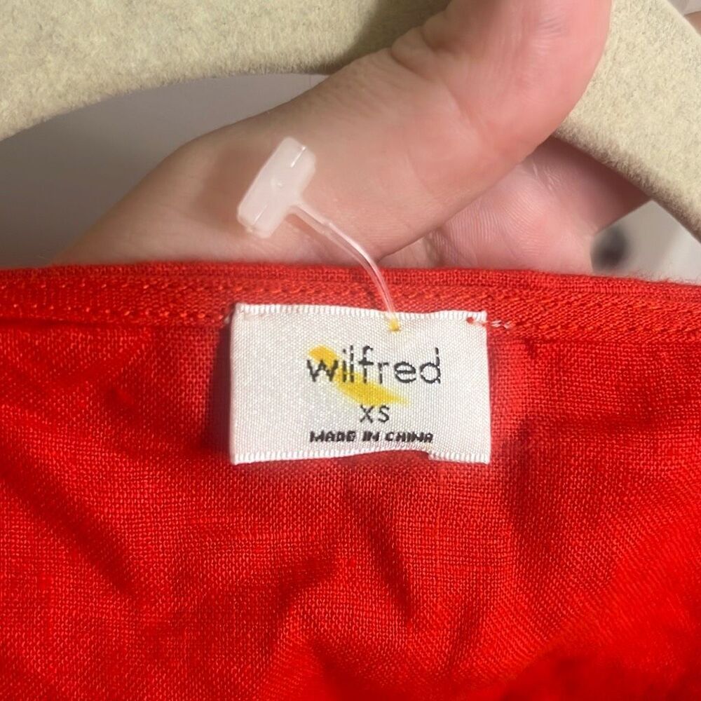 ✨Aritzia Wilfred Red Tenley Linen Sz XS Top✨ - Picture 5 of 7